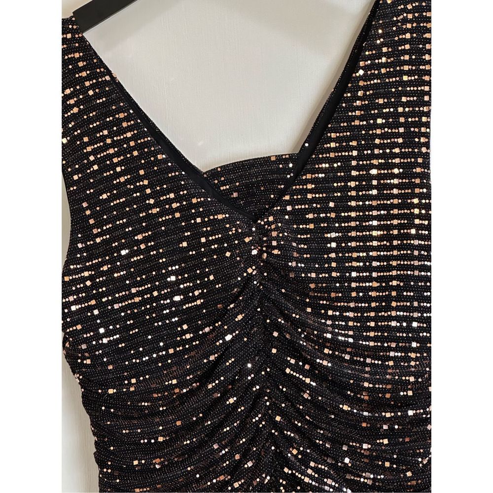 R & M Richards 16W black and copper evening dress - Picture 3 of 9
